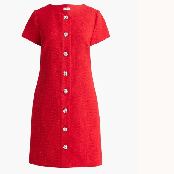 J.Crew Tweed dress with jewel buttons - Picture 2 of 11